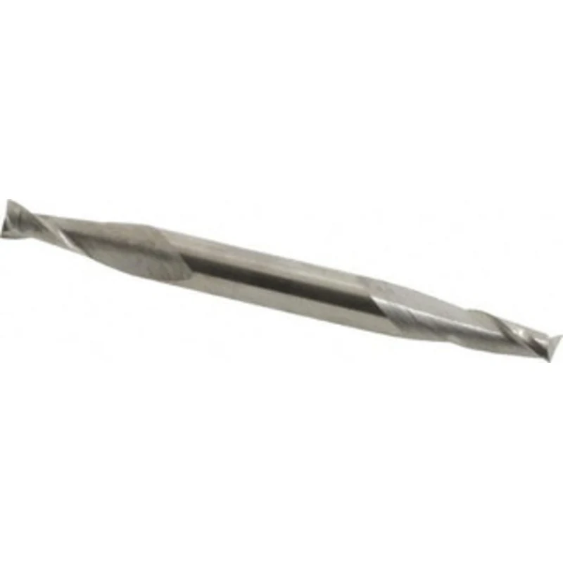 KYOCERA SGS 9/64, 5/16 LOC, 3/16 Shank Diam, 2 OAL, 2 Flute, Solid Carbide Square End Mill Double End, Uncoated, Spir...
